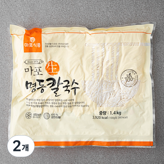 마포식품 생 명동칼국수 7인분, 1.4kg, 2개