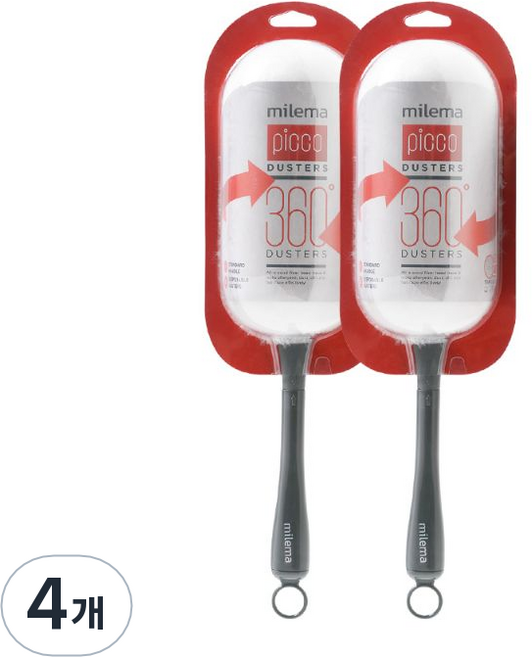 밀레마 피코 더스터 먼지털이 숏핸들킷, 화이트 + 그레이, 4개