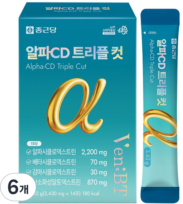 종근당 벤비티 알파CD 트리플 컷 2200 14포, 48.02g, 6개