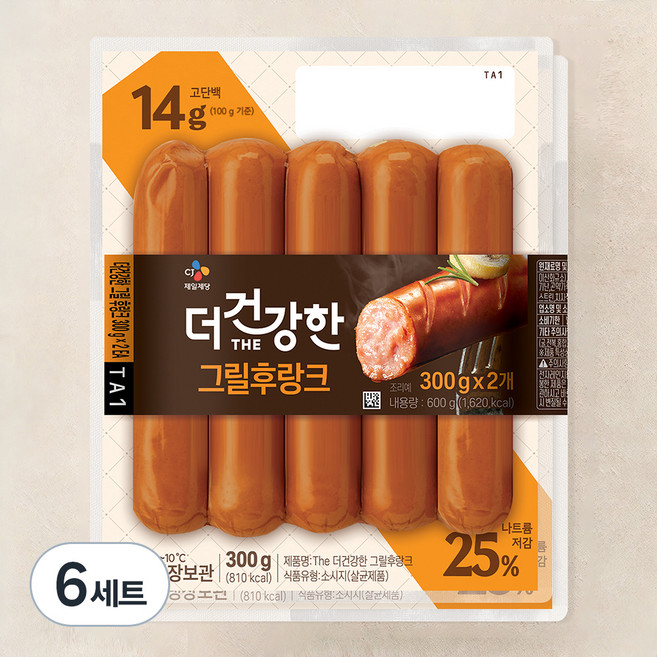 더건강한 그릴후랑크, 300g, 6개입