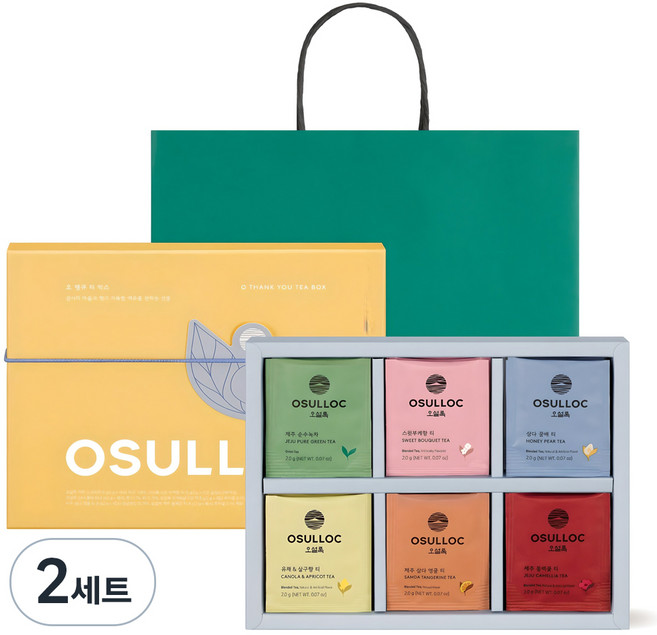 오설록 오 땡큐 티 선물세트, 티박스 6종, 2개