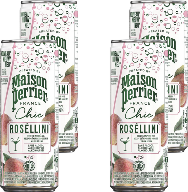 Maison Perrier 氣泡雞尾酒風味飲 蜜桃貝里尼, 250ml, 4個