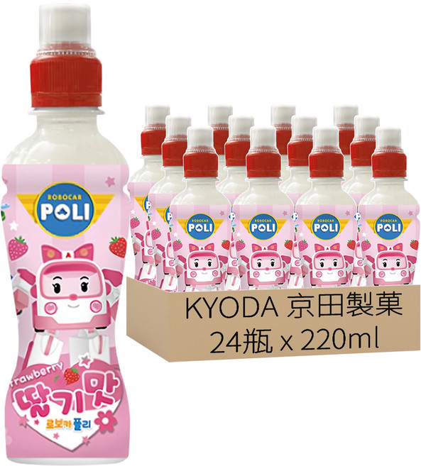 KYODA 京田製菓 波力酸乳風味飲料 草莓口味, 220ml, 24瓶