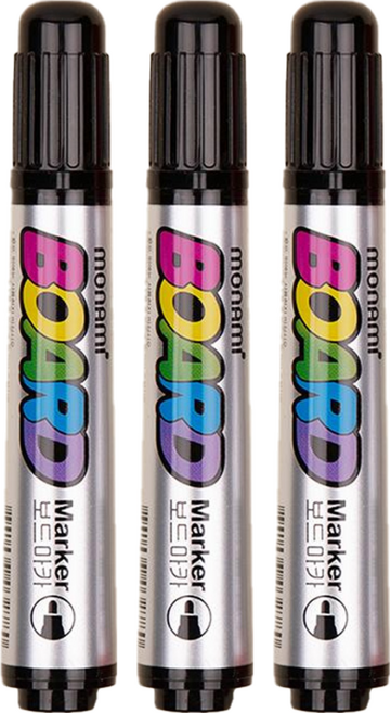 monAmi 白板筆 3入組, 3支, 黑色