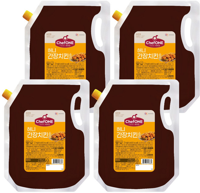 쉐프원 허니간장치킨소스, 4개, 2kg
