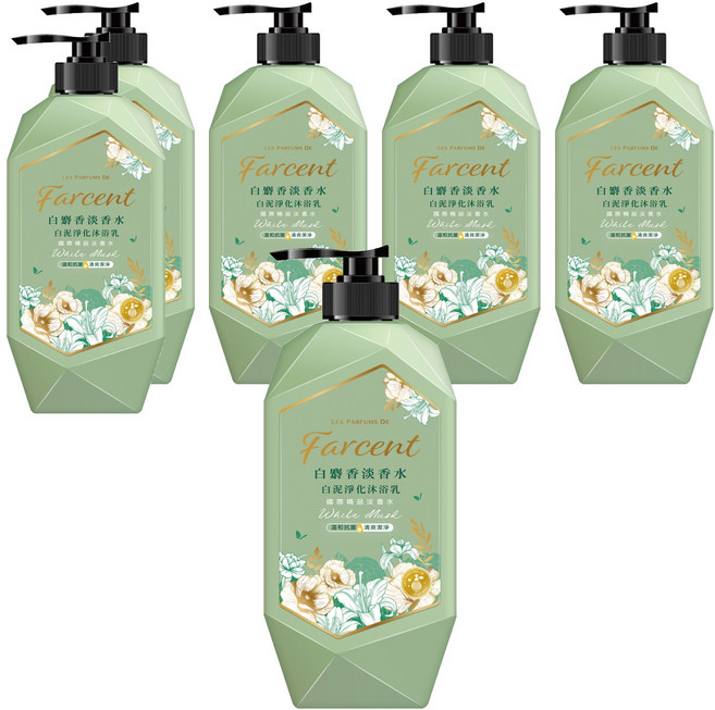 Farcent 花仙子 白泥淨化沐浴乳 白麝香, 1kg, 6瓶