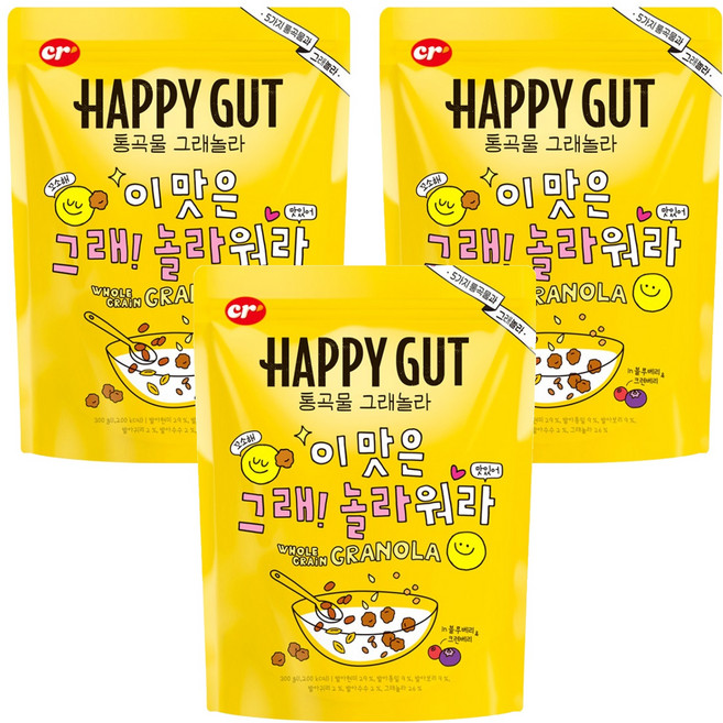 씨알로 해피갓 통곡물 그래놀라, 3개, 300g