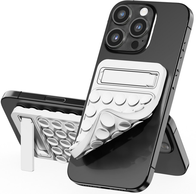 누아트 흡착패드 실리콘 양면 흡착식 멀티 부착 거치대, 화이트, 1개