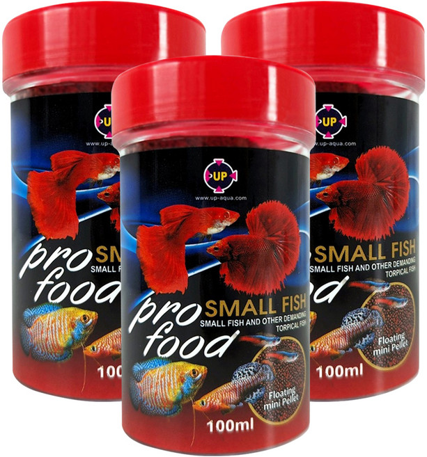 UP AQUA 雅柏 小型魚專用飼料 上浮性細顆粒 E-638-100, 3個, 100ml