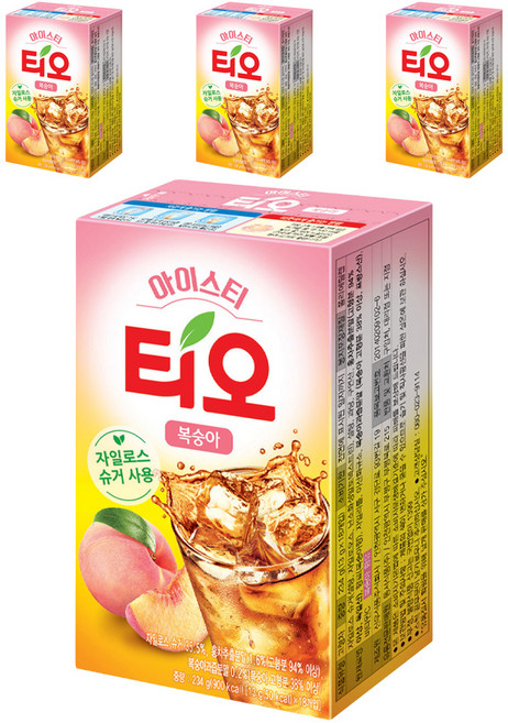 동서티오 아이스티 복숭아맛, 13g, 18개입, 4개