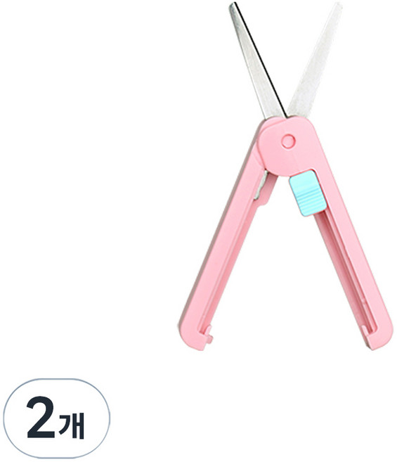 델리 휴대용 미니 가위 105mm 6072, 핑크, 2개