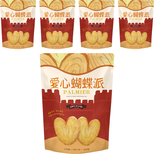 School of Cookie 台灣優格餅乾學院 愛心蝴蝶派, 230g, 5包