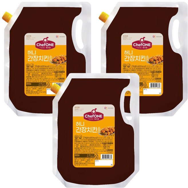 쉐프원 허니간장치킨소스, 3개, 2kg