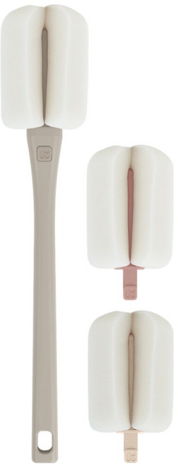 마더케이 리필형 스펀지 젖병솔 세트, 1세트, 베이지