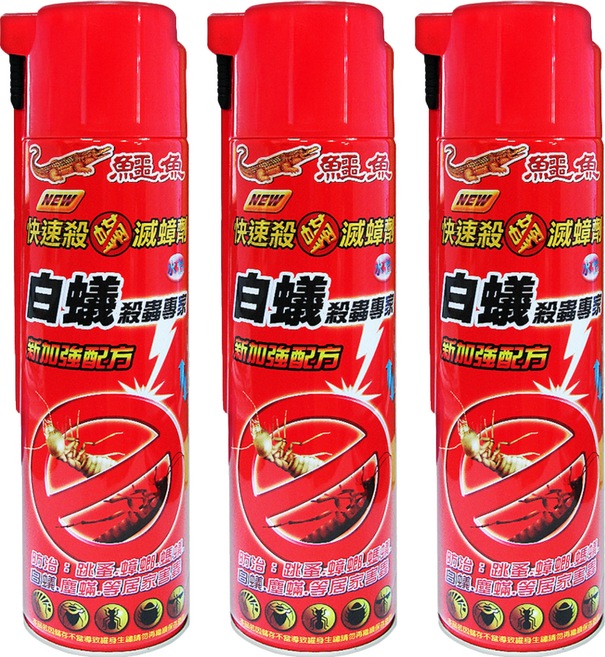 鱷魚 白蟻快速殺蹣滅蟑劑, 600ml, 3瓶