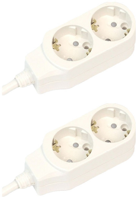 써보니 코드붙은 멀티탭 2구 16A, 3m, 혼합색상, 2개