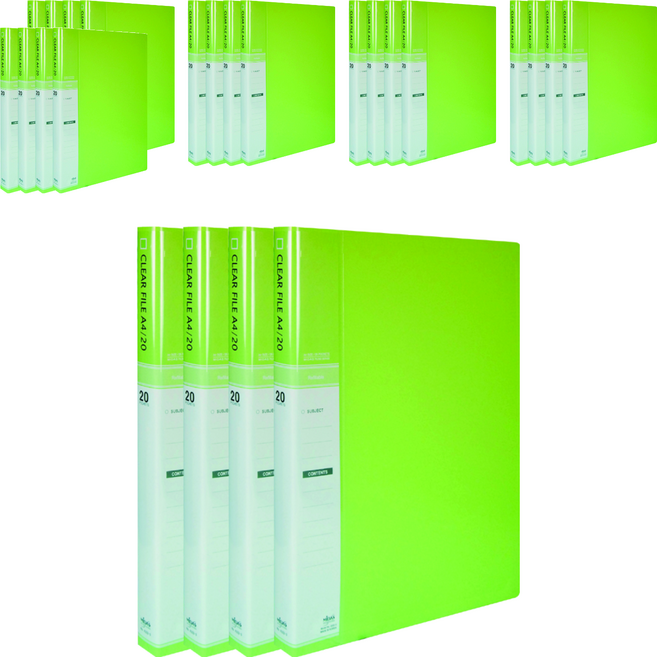 마이다스 클리어화일 인덱스 A4 20매, 연두색, 24개