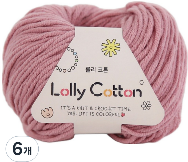 앵콜스 롤리코튼 뜨개실, 43 더스티핑크, 6개