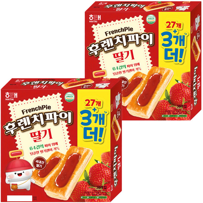 해태제과 후렌치파이 딸기, 384g, 2개
