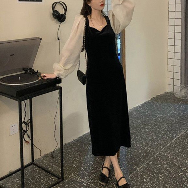 포플러앤씨 여성용 원스 빅사이즈 벨벳 원피스 P25FOPS070811