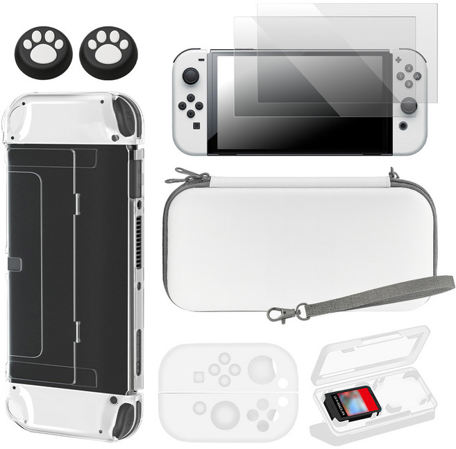 스페이스쉴드 닌텐도 스위치 호환 액세서리 올인원 7종 세트, 닌텐도 스위치 OLED, 혼합색상, 1세트