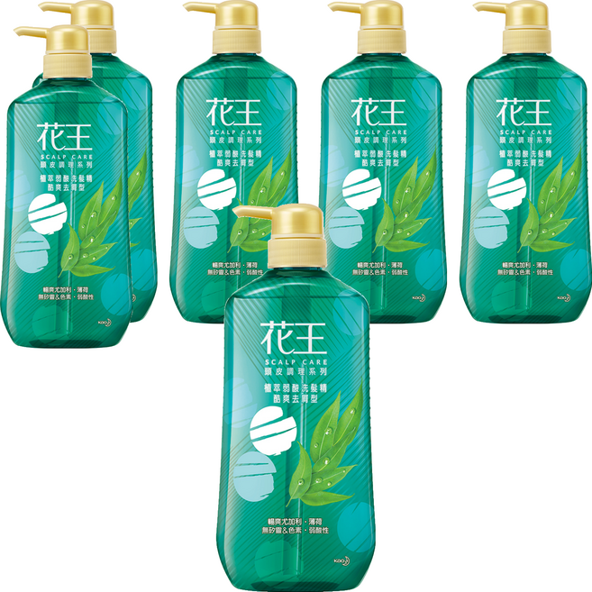 Kao 花王 植萃弱酸洗髮精 酷爽去屑型, 750ml, 6瓶