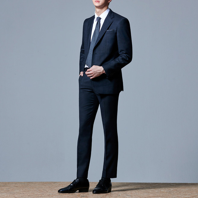 맨잇슈트 남성용 솔리드 포멀핏 베이직 정장 상하의 세트