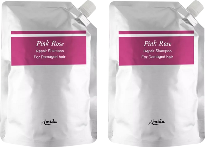 aMIDa 阿蜜達 粉玫瑰洗髮精補充包, 1L, 2包