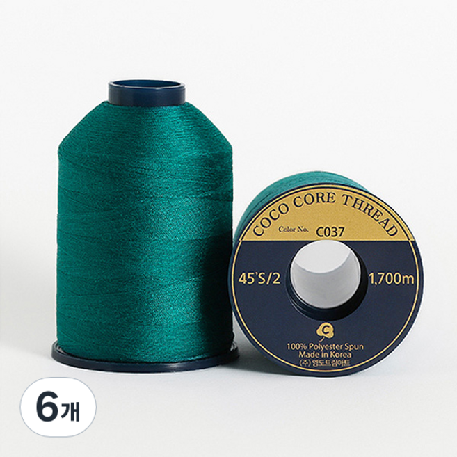 코튼빌 코아사 고급 미싱 재봉실 45수, C037, 6개