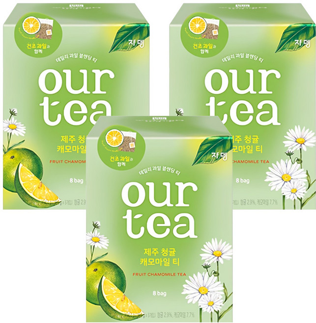 아워티 제주 청귤 캐모마일 티, 16.8g, 8개입, 3개