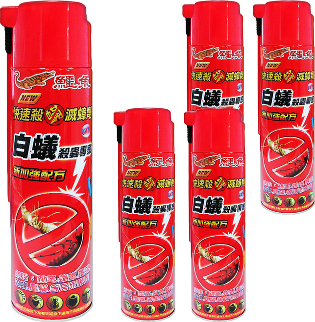 鱷魚 白蟻快速殺蹣滅蟑劑, 600ml, 5瓶