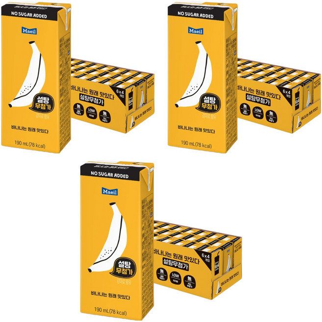 매일유업 바나나는 원래 맛있다 우유, 190ml, 72개