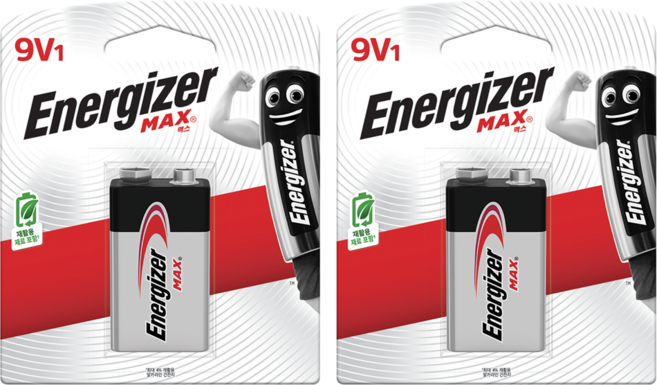 에너자이저 맥스 9V 건전지, 1개입, 2개