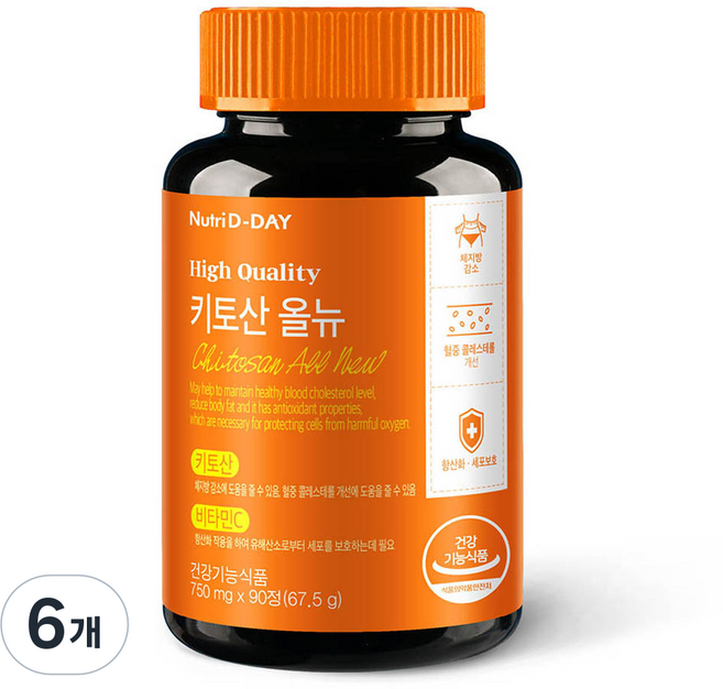 뉴트리디데이 다이어트 키토산 올뉴, 90정, 6개