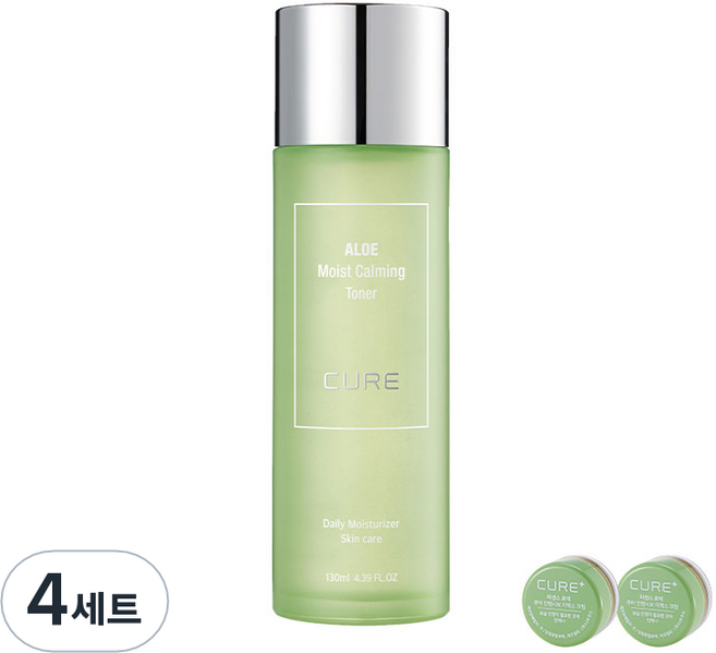 김정문알로에 모이스트 카밍 토너 130ml + 미니 2x 크림 2p, 4세트