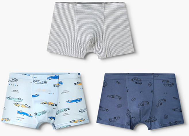 유니프랜드 남아용 레이싱카 모달 사각팬티 3종 세트