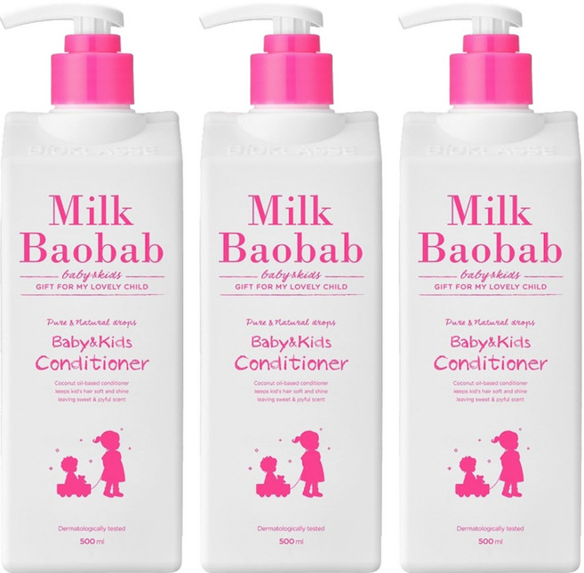 밀크바오밥 베이비앤키즈 컨디셔너 풍선껌향, 500ml, 3개