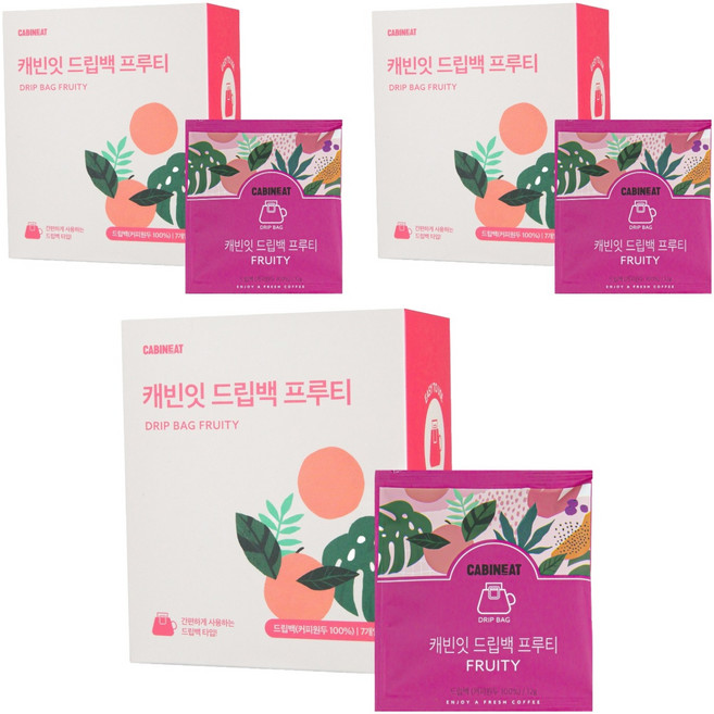 캐빈잇 드립백 원두 커피 프루티, 12g, 7개입, 3개