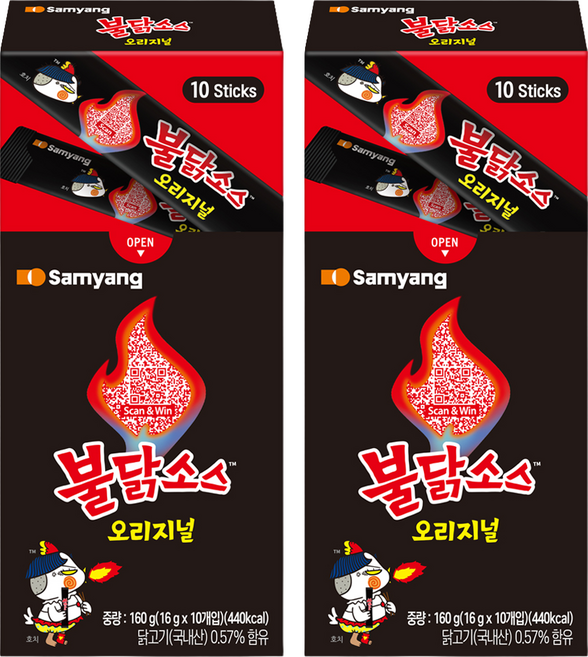 불닭 소스 스틱, 160g, 2개