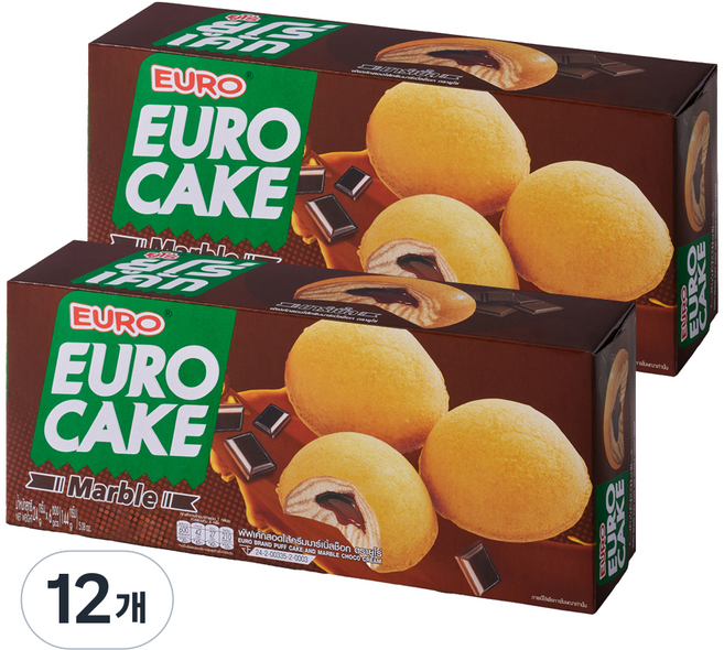 유로 커스터드 케이크 초코, 144g, 12개