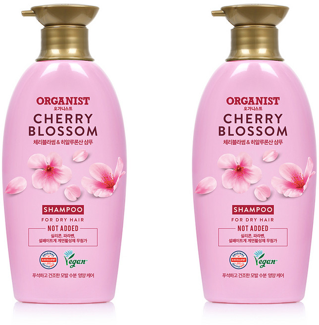 오가니스트 체리블라썸 수분 영양 샴푸, 500ml, 2개