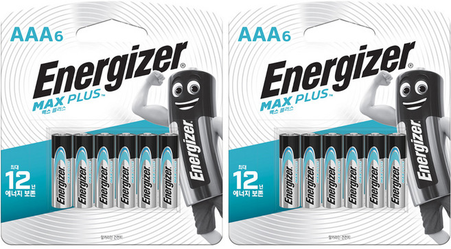 에너자이저 맥스플러스 AAA건전지, 6개입, 2개