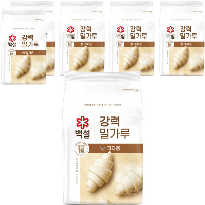 백설 강력 밀가루, 2.5kg, 6개