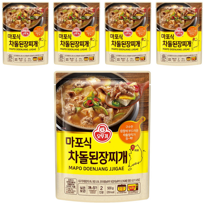 오뚜기 마포식 차돌된장찌개, 500g, 5개