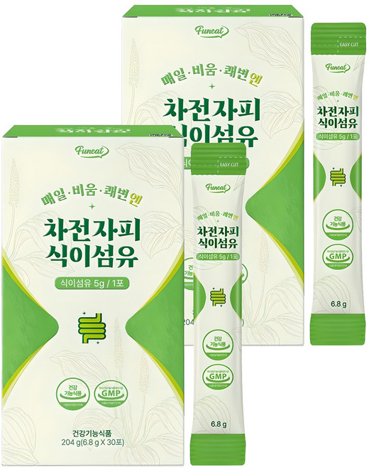 Funeat 洋車前子殼膳食纖維補充粉 30條入, 204g, 2個