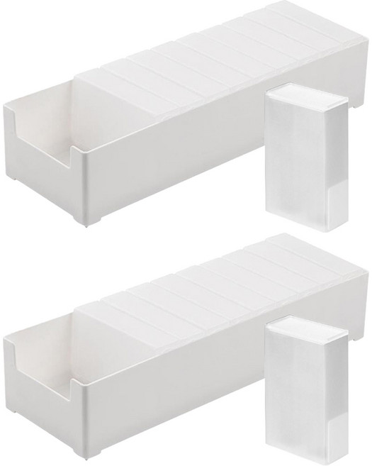 모나코올리브 슬라이딩 포켓 케이블 정리함 10p + 전용 케이스 세트, 2세트, 반투명 + 화이트