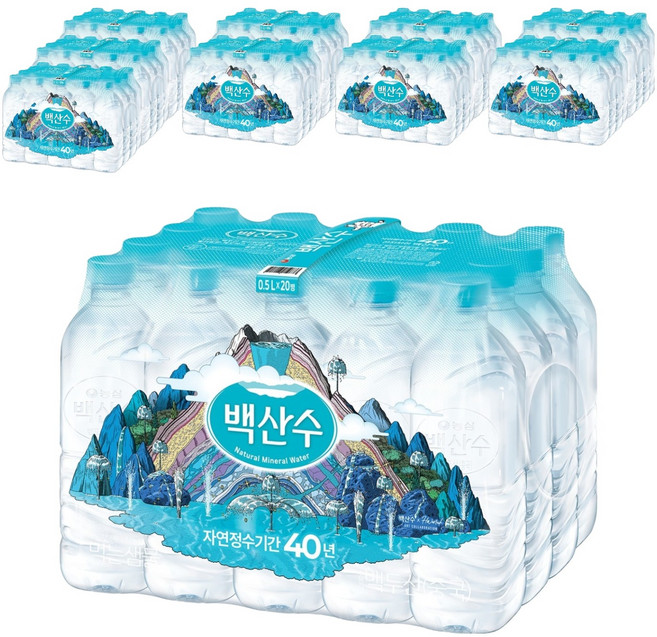 백산수 무라벨 생수, 500ml, 200개