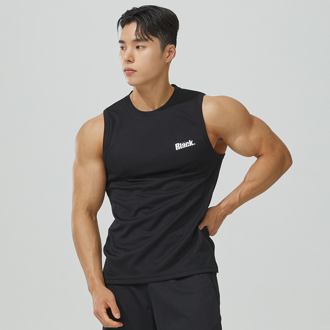 블랙몬스터핏 남성용 냉감 통기성 쿨링 기능성 슬리브리스