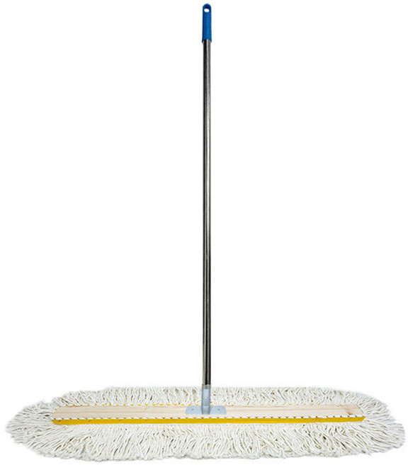 World Clean 120cm 禮堂用紗線拖把組 (含鋼製固定夾、不鏽鋼桿), 1組, 顏色隨機