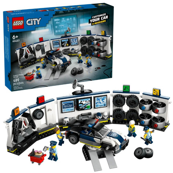 LEGO 樂高 城市系列 客製化警車車庫 Custom Police Car Garage 60457, 1盒